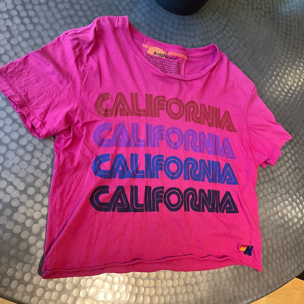 AVIATOR NATION Size S cropped California tee